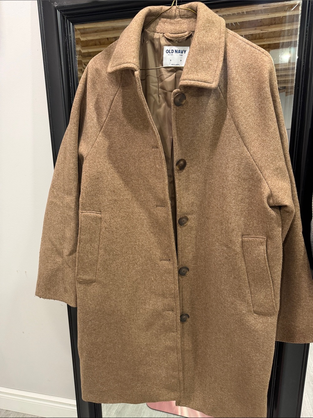 Old Navy Womens Camel Brown Pea Coat